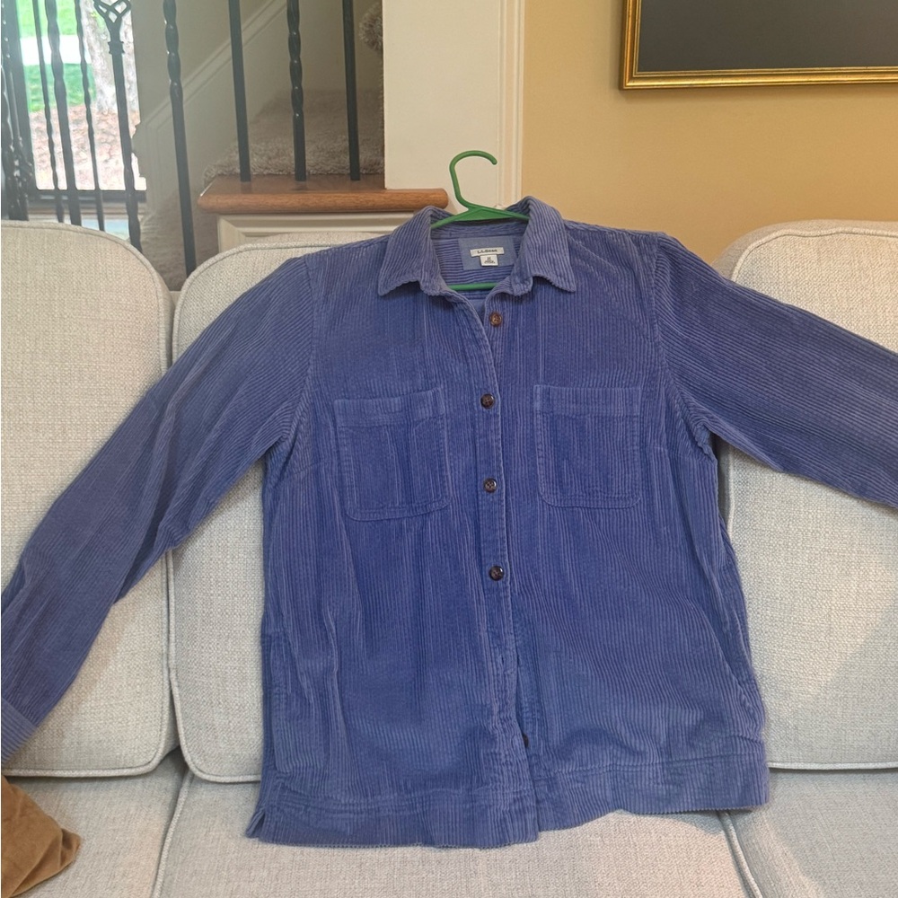 Blue Corduroy Button-Up Shirt